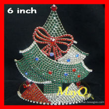 Coroa de cristal da representação histórica do Natal bonito, coroa da tiara da árvore de Natal, tiara feita sob encomenda para o Natal